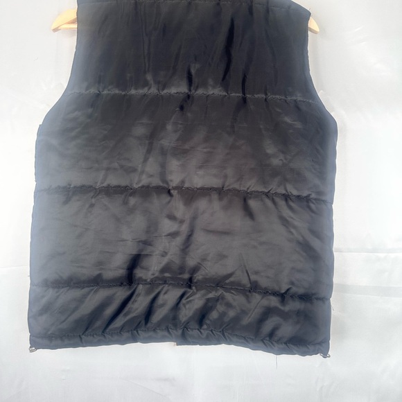 Black Puffer Vest with Tan Sherpa Collar Size L - Picture 9 of 11